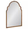 Kate and Laurel Hogan 20in. W x 30in. H Rustic Brown Arch Modern Framed Decorative Wall Mirror