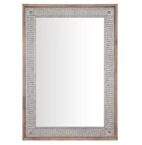 Home Decorators Collection Medium Rectangle Galvanized Antiqued Farmhouse Accent Mirror, 39 in. H x 27 in. W