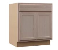 Hampton Bay Recessed Panel 30 in. W x 24 in. D x 34.5 in. H Assembled Sink Base Cabinet in Unfinished