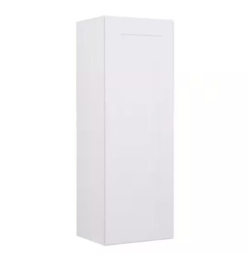 Hampton Bay Shaker 15 in. W x 12 in. D x 42 in. H Assembled Wall Cabinet in Satin White