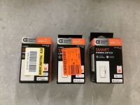 Lot of (2) Commercial Electric 10 Amp 3-Way Smart Home Specialty Light Switch with Wi-Fi and Bluetooth Technology & (1) Commercial Electric White Smart Paddle Dimmer for CFL, Halogen, Incandescent, LED