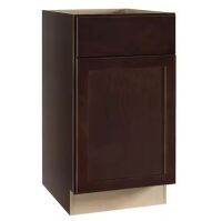 Hampton Bay Shaker 18 in. W x 24 in. D x 34.5 in. H Assembled Base Cabinet in Java