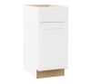 Hampton Bay Shaker 15 in. W x 24 in. D x 34.5 in. H Assembled Base Cabinet in Satin White