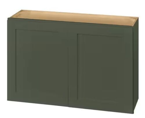Hampton Bay Avondale 33 in. W x 24 in. D x 24 in. H Ready to Assemble Plywood Shaker Wall Bridge Kitchen Cabinet in Fern Green