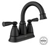 MOEN Banbury 4 in. Centerset Double Handle High-Arc Bathroom Faucet in Matte Black