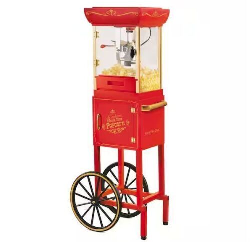Nostalgia 48 in. 2.5 oz., 10-Cup Popcorn Machine, Red