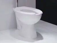 Swiss Madison Sirene Floor-Mounted Comfort Height Commercial Elongated Top Flush Spud Flushometer Toilet Bowl Only in Glossy White