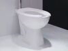 Swiss Madison Sirene Floor-Mounted Comfort Height Commercial Elongated Top Flush Spud Flushometer Toilet Bowl Only in Glossy White