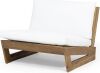Noble House Sherwood Teak Brown Removable Cushions Wood Outdoor Patio Club Chair with White Cushions
