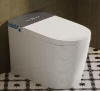 YULIKA Elongated Smart Bidet Toilet 1.28 GPF in white with Bidet Seat Auto Open and Close, Auto Flush, Foot Sensor Operation