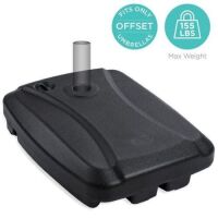 Fillable Heavy-Duty Mobile Offset Patio Umbrella Base Stand w/ Wheels, Cross Base, 53L Capacity
