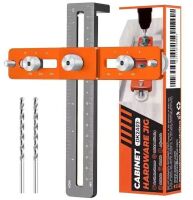 Cabinet Hardware Jig, Adjustable Cabinet Handle Template Tool with Alignment Hole, Punch Locator Drill Guide