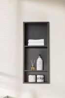 Peorsily 12 in. W x 30 in. H x 4 in. D Waterproof Recessed Shower Niche with Double Shelves in Matte Black, No Tile Needed
