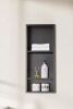 Peorsily 12 in. W x 30 in. H x 4 in. D Waterproof Recessed Shower Niche with Double Shelves in Matte Black, No Tile Needed