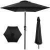 Outdoor Steel Market Patio Umbrella Decoration w/ Tilt, Crank Lift - 10ft -black