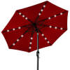 Solar LED Lighted Patio Umbrella w/ Tilt Adjustment, UV-Resistant - 10ft red