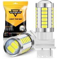 LED Bulbs, 6500K White, Super Bright T25 P27W Replacement Light Bulb for Turn Signal Backup Direction Blinker Lights, 3030 33-SMD Chipset, May Need Resistors