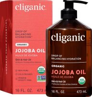 Organic Jojoba Oil 16 oz, 100% Pure | Bulk, Natural Cold Pressed Unrefined Hexane Free for Hair & Face | Base Carrier Oil