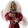 Animatronic Roaming Creepy Doll Halloween Decoration, Haunted Holly Sound Activated Holiday Prop w/Light-Up LED Eyes, Pre-Recorded Phrases