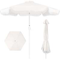 9ft Boho Fringe Umbrella Tilt, UPF50+, Steel Pole