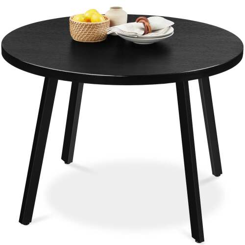 Mid-Century Modern Round Dining Table w/ Adjustable Feet - 35.5in