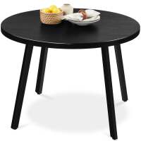 Mid-Century Modern Round Dining Table w/ Adjustable Feet - 35.5in
