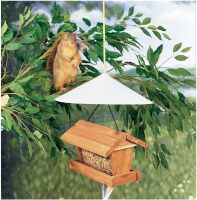 96PC - White Squirrel Baffle, 16.5&rdquo; Diameter &ndash; Weather-Resistant Flexible Plastic Mounts to Any Bird Feeder, Easy-to-Use Baffle Protects Bird Food from Aggressive Squirrels