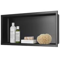 AKDY 24 in. W x 12 in. H x 4 in. D 18-Gauge Bathroom Shower Niche in Matte Black