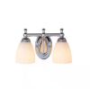 Lot of (2) Hampton Bay Solomone 13.4 in. 2-Light Polished Chrome Bathroom Vanity Light Fixture with Opal Glass Shades