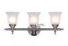 Hampton Bay Olgelthorpe 22 in. 3-Light Brushed Nickel Bathroom Vanity Light Fixture with Bell Shaped Frosted Glass Shades