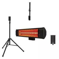 HEAT STORM Tradesman 1500-Watt Electric Indoor/Outdoor Quartz Infrared Portable Space Heater w/Tripod Wall and Ceiling Mount, Black