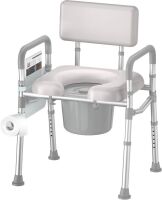 SOUNDFUSE Bedside Commode Chair with Padded Seat and Backrest
