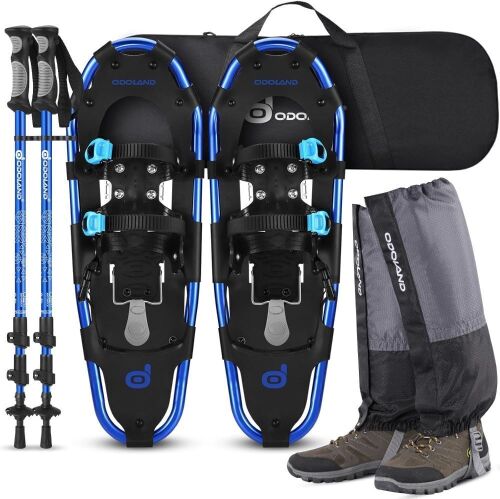 Odoland Lightweight Aluminum Snowshoes with Trekking Poles