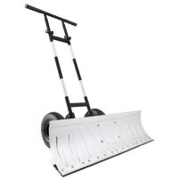 Galvanized Blade 2-Wheel Snow Pusher w/ Adjustable Handle - 36in