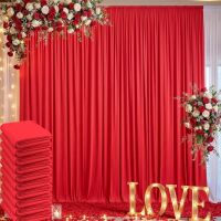 5&times;10ft Wrinkle Free Red Backdrop Curtains, 10 Panels