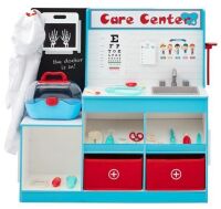 Pretend Play Doctor's Office, Kids Wooden Toy Set w/ Accessories Included