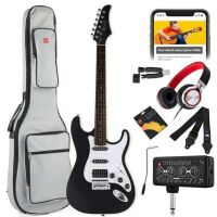 Beginner Electric Guitar Kit w/ Headphone Amp, Padded Gig Bag, Headphones