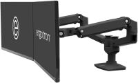 Ergotron LX Dual Monitor Arm, VESA Desk Mount for 2 Monitors Up to 27 Inches, 7 to 20 lbs Each, Matte Black