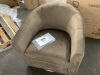 Coffee Velvet Upholstered 360&deg; Swivel Accent Barrel Chair with Metal Base - 3