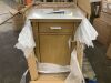 Home Decorators Collection Bellington 24 in. Single Sink Almond Toffee Bath Vanity with White Engineered Stone Top - Top Broken