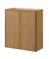 Hampton Bay Leyton 27 in. W x 12 in. D x 30 in. H Ready to Assemble Plywood Slim Shaker Wall Kitchen Cabinet in White Oak