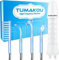 Portable Handheld Blue High Frequency Facial Machine - 4 Different Blue Glass Tubes for Skin
