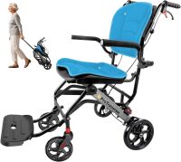 Wheelchairs for Adults,Transport Wheelchair Lightweight Foldable with Removable Cushion,Transport Chair,Ergonomic Travel Wheelchair with Telescopic Handle