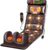 Massage Mat with Heat 10 Vibrating Nodes Full Body Massage Mat with Adjustable Pillows Heating Pads, Full Body Massager for Neck and Back Muscle Relaxation Massage Cushion