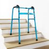 Foldable Stair Climbing Walker for Seniors, Adjustable 4-Leg Height Safety and Convenience, Blue