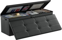 DocSafe Storage Ottoman Bench, Fireproof＆ Waterproof Folding Bench with Lock