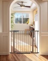 29.7-40.6" Baby Gate for Stairs, Mom's Choice Awards Winner-Dog Gate for Doorways, Pressure Mounted Auto-Close Pet Gates for Dogs Indoor, Safety Child Gate with Easy Walk Thru Door