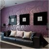 Modern Abstract Curve 3D Wallpaper Roll Mural Papel De Parede Flocking for Striped Purple Color Qh-Wallpaper