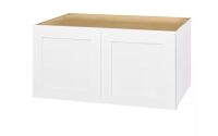 Hampton Bay Avondale 36 in. W x 24 in. D x 18 in. H Ready to Assemble Plywood Shaker Wall Bridge Kitchen Cabinet in Alpine White
