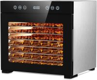 Food Dehydrator, 650W Powerful Fruit Dryer Machine with Adjustable Timer & Temperature, 8 Stainless Steel Trays, Quiet Operation, for Jerky, Fruits, Herbs, Dog Treats